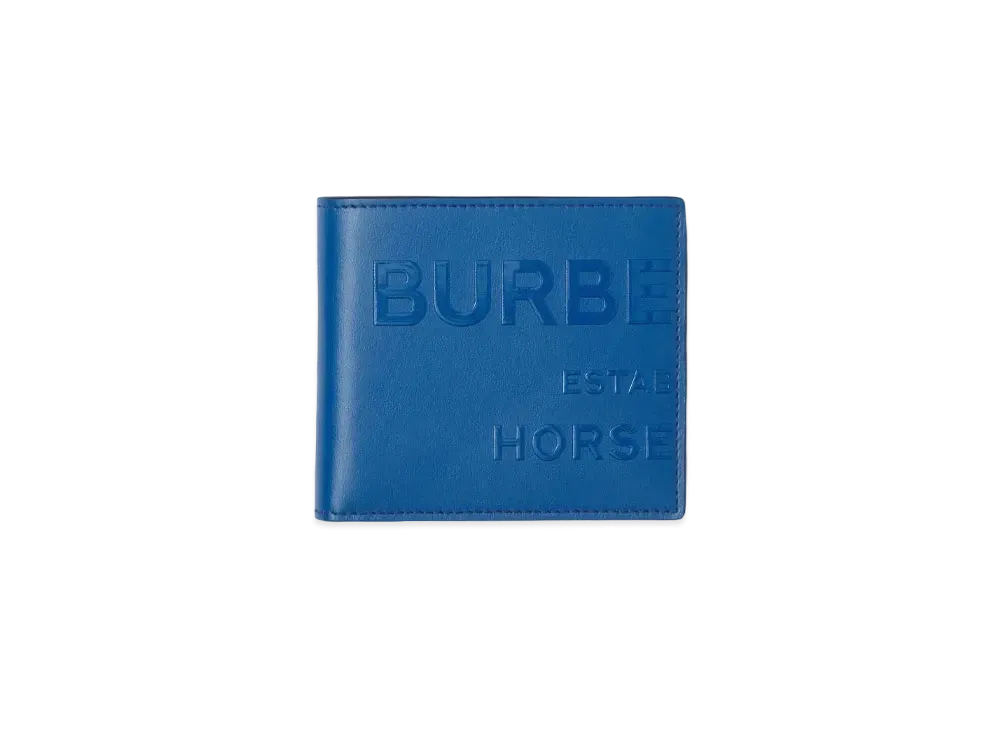 Burberry Horseferry Print Leather International Bifold Wallet "Midnight Navy"