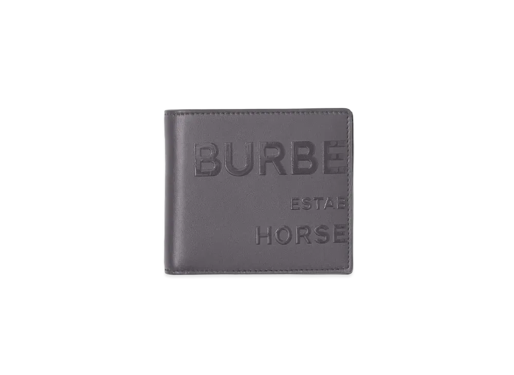 Burberry Horseferry Print Leather International Bifold Wallet "Sepia Grey"