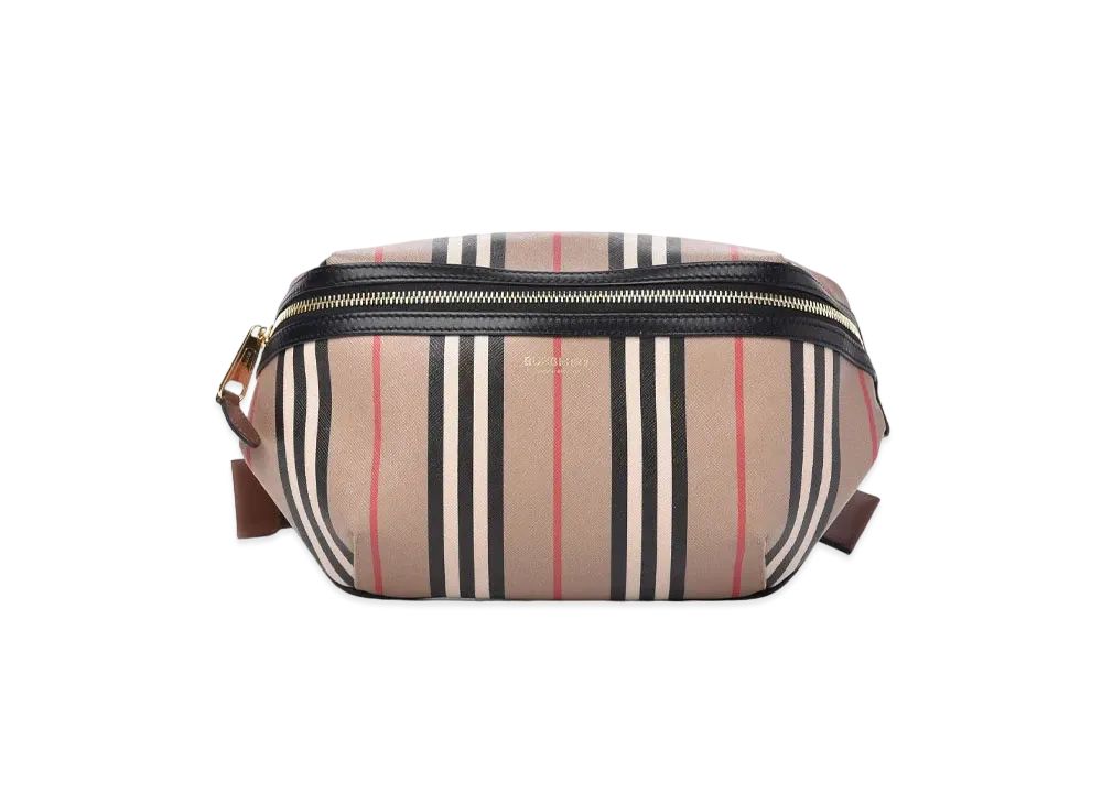 Burberry Icon Stripe E Canvas Sonny Bum Bag "Archive Beige"