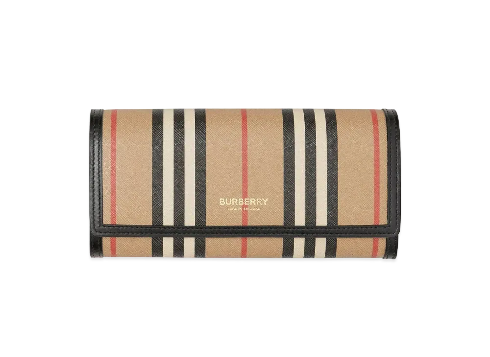 Burberry Icon Stripe E-canvas Continental Wallet "Archive Beige"