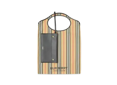 Burberry Icon Stripe ECONYL Packaway Pocket Tote "Archive Beige"