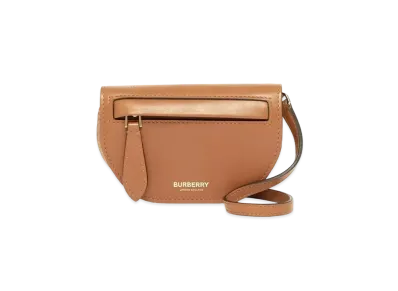 Burberry Leather Olympia Card Case with Detachable Strap "Warm Tan"