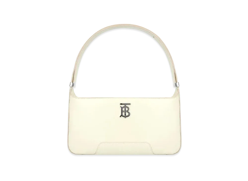 Burberry Leather TB Shoulder Bag "Pale Vanilla"