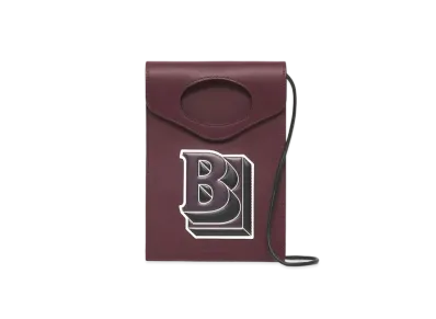 Burberry Letter Graphic Leather Pocket Phone Case "Deep Maroon"