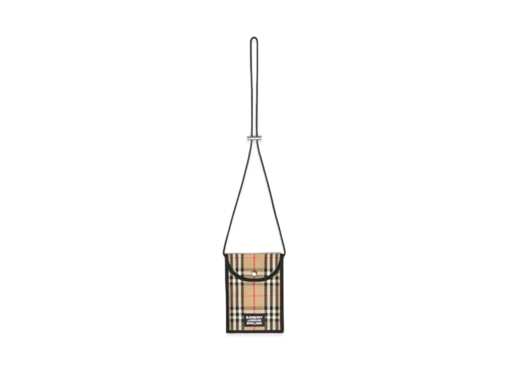 Burberry Logo Applique Vintage Check Phone Case Lanyard "Archive Beige"