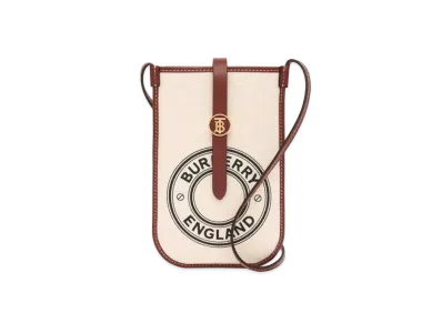 Burberry Logo Graphic Canvas Anne Phone Case with Strap "White/Tan"