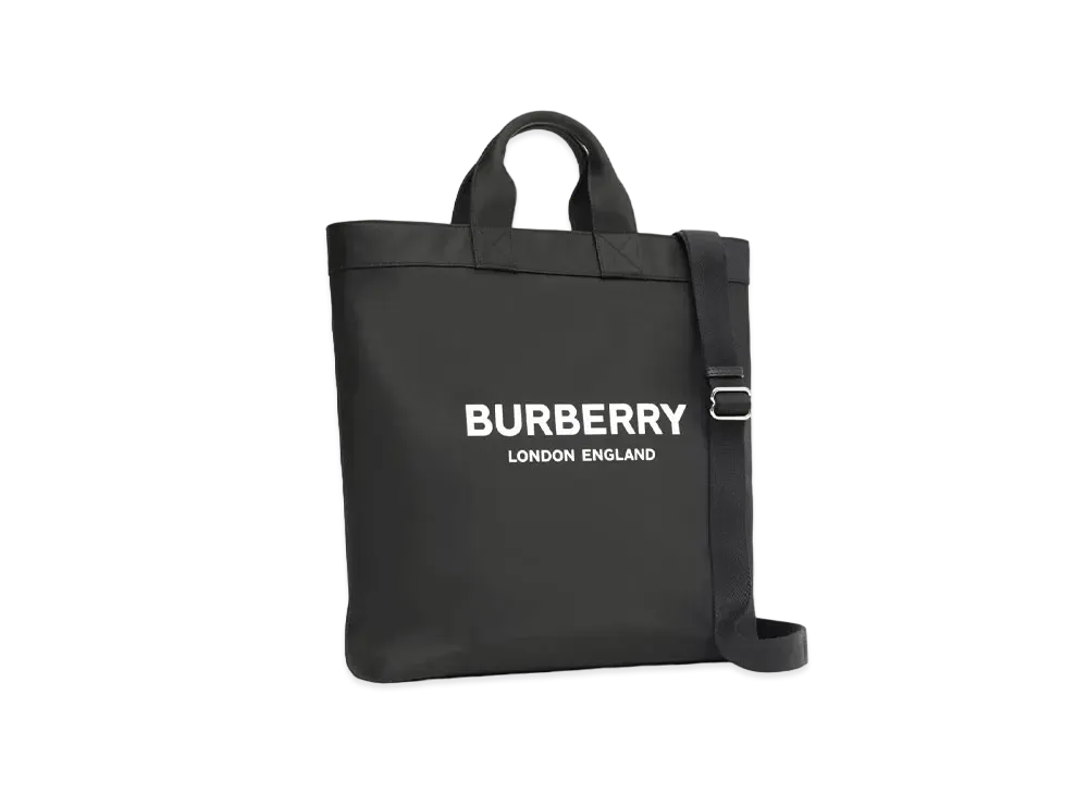 Burberry Logo Print Econyl Tote "Black"
