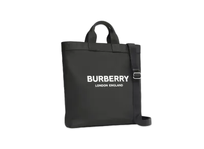 Burberry Logo Print Econyl Tote "Black"