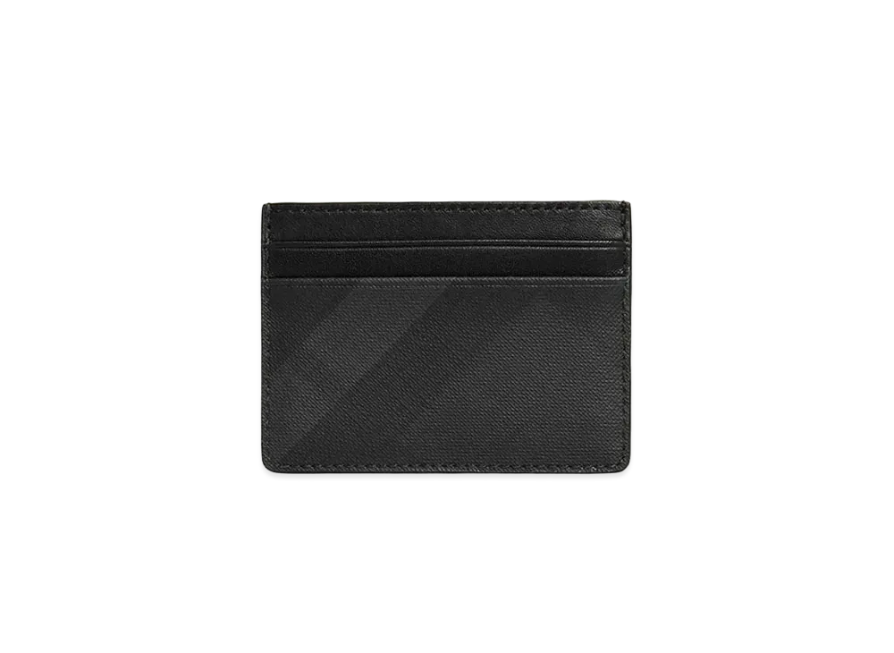 Burberry London Check and Leather Card Case "Dark Charcoal"