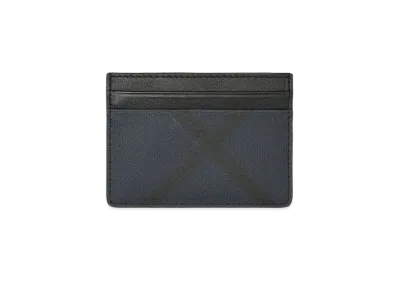 Burberry London Check and Leather Card Case "Navy"