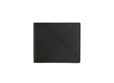 Burberry London Check and Leather International Bifold Wallet "Dark Charcoal"