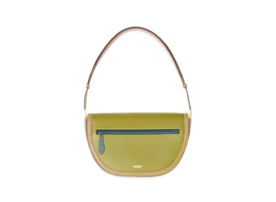 Burberry Medium Colour Block Leather Olympia Bag "Juniper Green"
