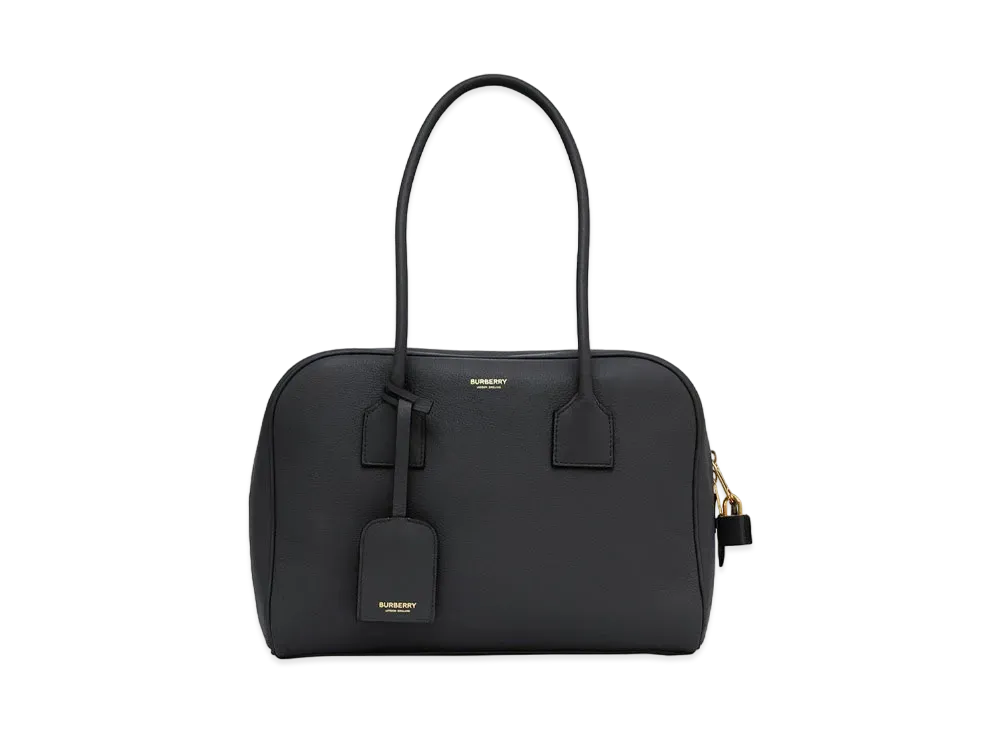 Burberry Medium Leather Half Cube Bag "Black"