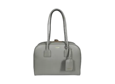 Burberry Medium Leather Half Cube Bag "Cloud Grey"