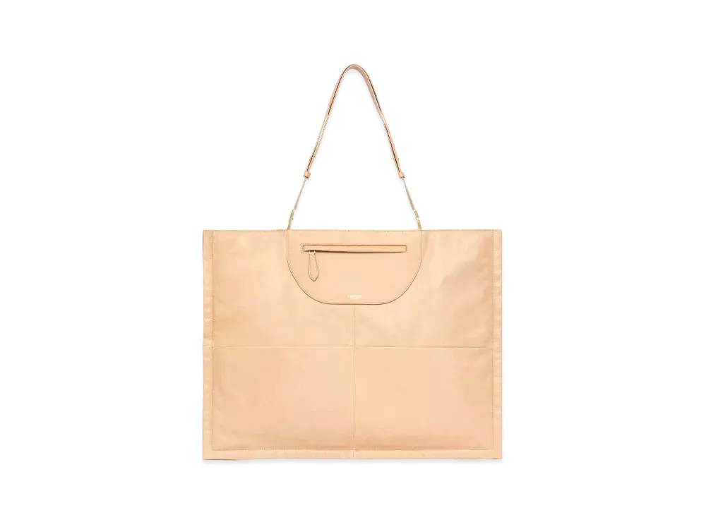 Burberry Medium Leatherlambskin Olympia Scarf Tote "Cool Beige"