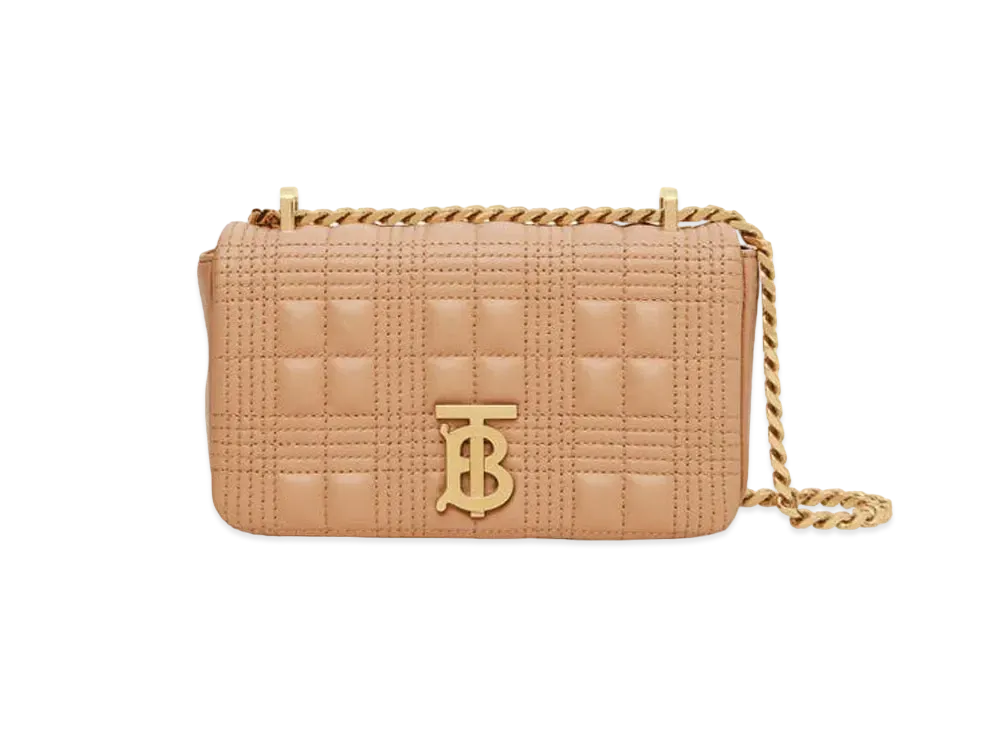 Burberry Medium Quilted Lambskin Lola Bag "Camel/Light Gold"