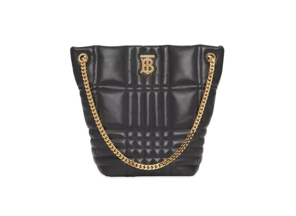 Burberry Medium Quilted Lambskin Lola Bucket Bag "Black"