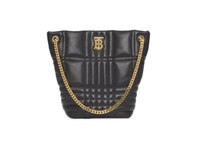 Burberry Medium Quilted Lambskin Lola Bucket Bag "Black"