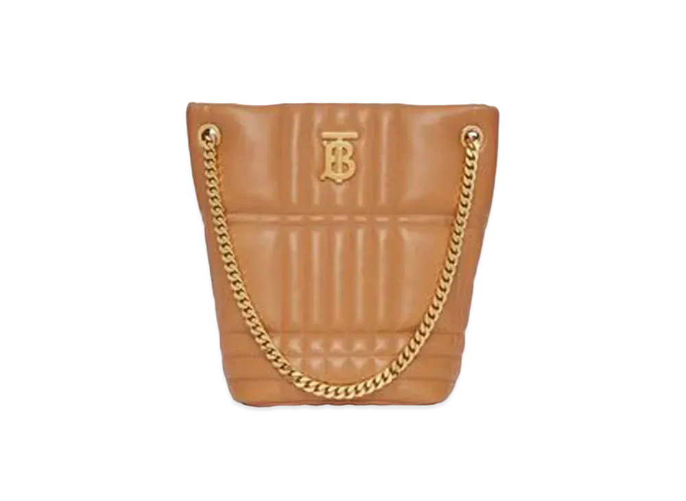 Burberry Medium Quilted Lambskin Lola Bucket Bag "Maple Brown"