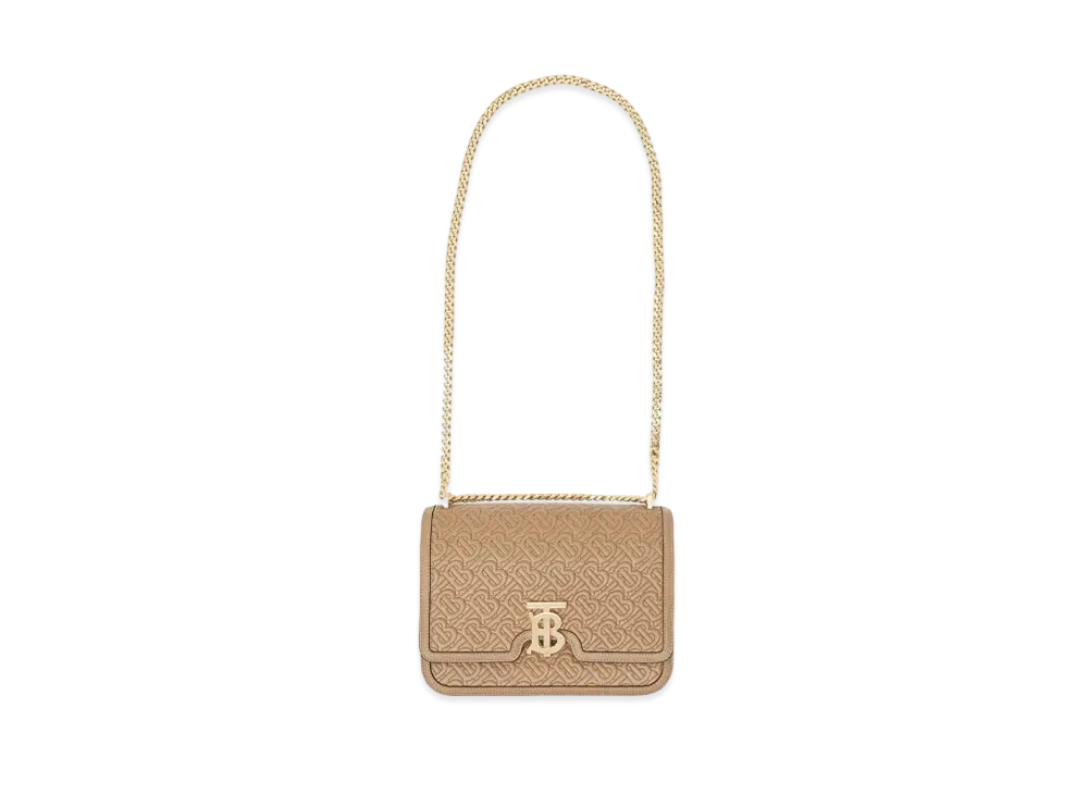 Burberry Medium Quilted Monogram Lambskin TB Bag "Honey"