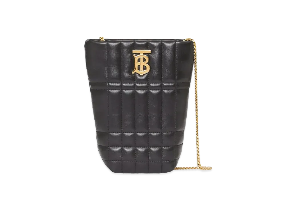 Burberry Micro Quilted Lambskin Lola Bucket Bag "Black"