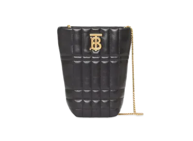 Burberry Micro Quilted Lambskin Lola Bucket Bag "Black"