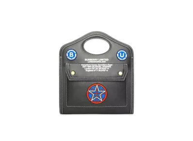 Burberry Mini Badge Applique Leather Pocket Bag "Black"