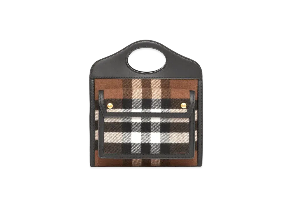 Burberry Mini Check Cashmereleather Pocket Bag "Black"