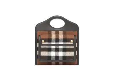 Burberry Mini Check Cashmereleather Pocket Bag "Black"