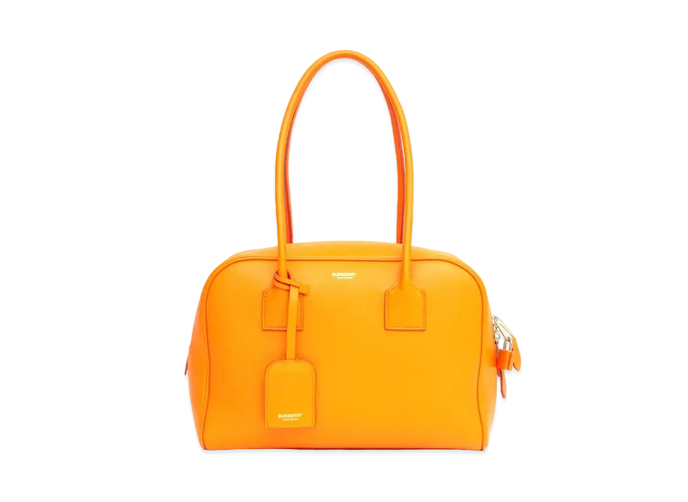 Burberry Mini Leather Half Cube Bag "Deep Orange"