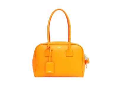 Burberry Mini Leather Half Cube Bag "Deep Orange"