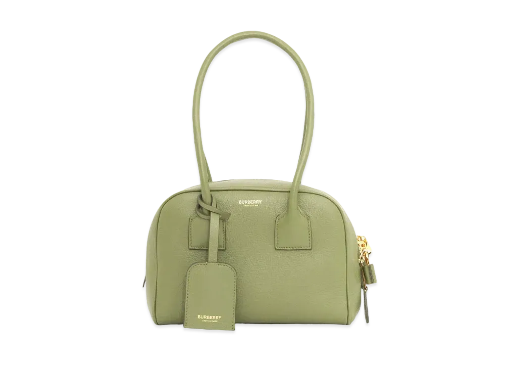 Burberry Mini Leather Half Cube Bag "Mangrove Green"