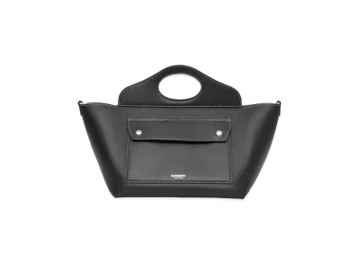 Burberry Mini Leather Soft Pocket Tote "Black"