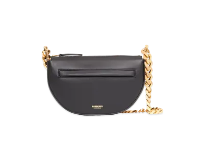 Burberry Mini Leather Zip Olympia Bag "Black"