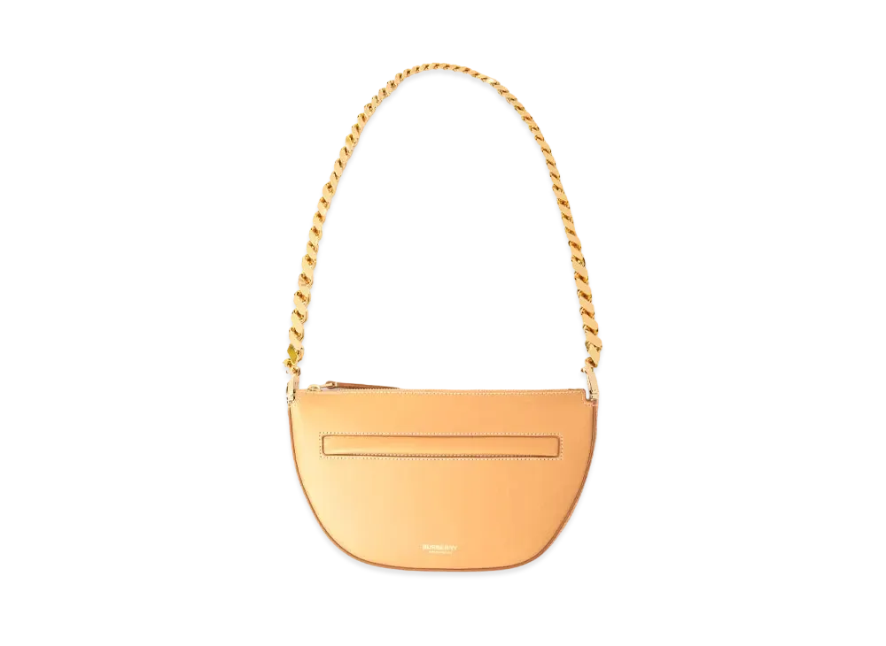 Burberry Mini Leather Zip Olympia Bag "Warm Sand"