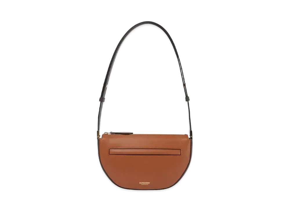 Burberry Mini Leather Zip Olympia Bag "Warm Tan"