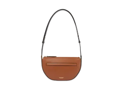 Burberry Mini Leather Zip Olympia Bag "Warm Tan"