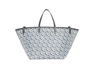 Burberry Mini Monogram Print E Canvas Beach Tote "Cobalt/Black"