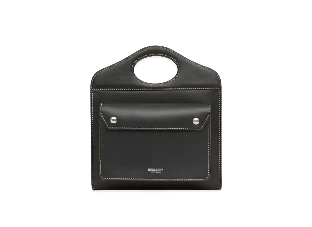 Burberry Mini Topstitched Leather Pocket Bag "Black"