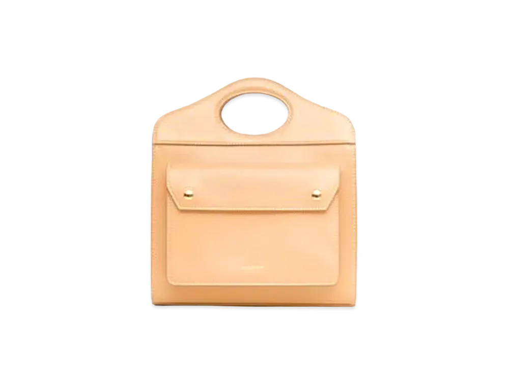 Burberry Mini Topstitched Leather Pocket Bag "Warm Sand"