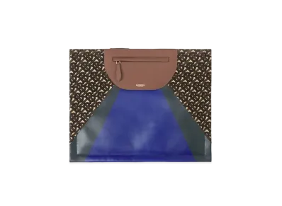 Burberry Monogram Intarsia Leather Olympia Scarf Clutch "Multicolour"