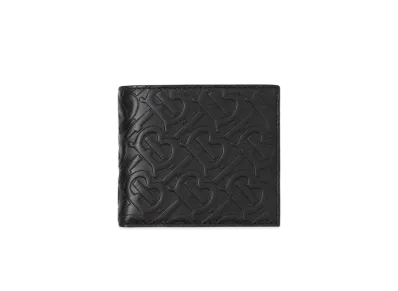 Burberry Monogram Leather International Bifold Wallet "Black"