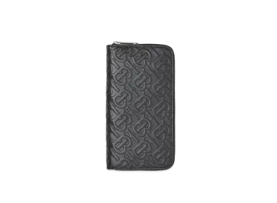 Burberry Monogram Leather Ziparound Wallet "Black"