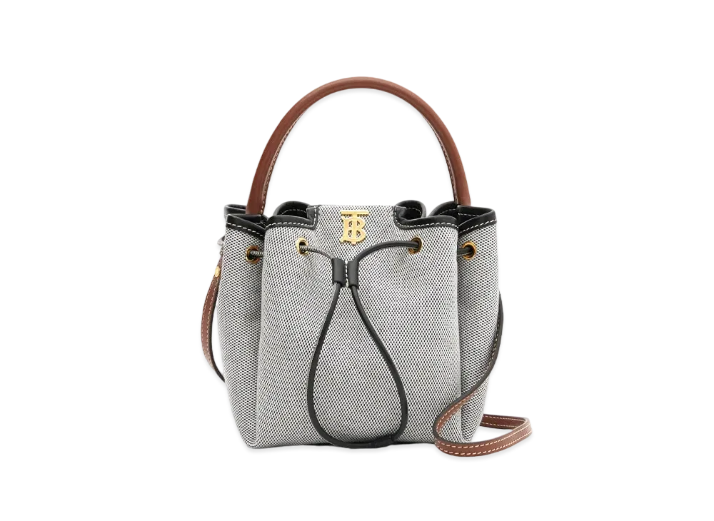 Burberry Monogram Motif Canvasleather Bucket Bag "Black"