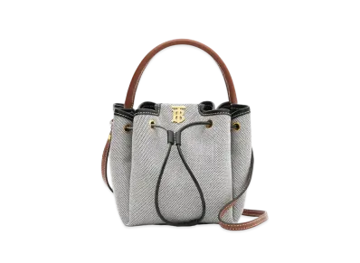 Burberry Monogram Motif Canvasleather Bucket Bag "Black"