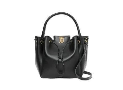 Burberry Monogram Motif Leather Bucket Bag "Black"