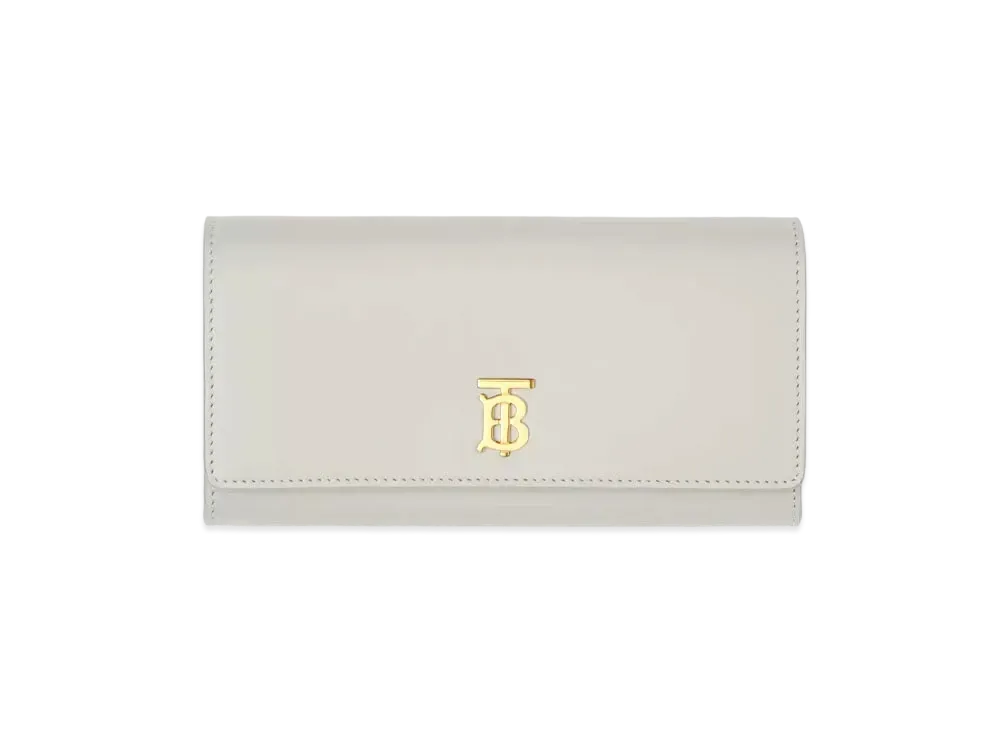 Burberry Monogram Motif Leather Continental Wallet "Heather Melange"