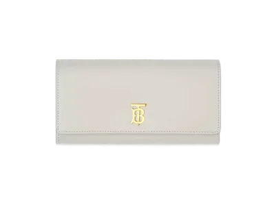 Burberry Monogram Motif Leather Continental Wallet "Heather Melange"