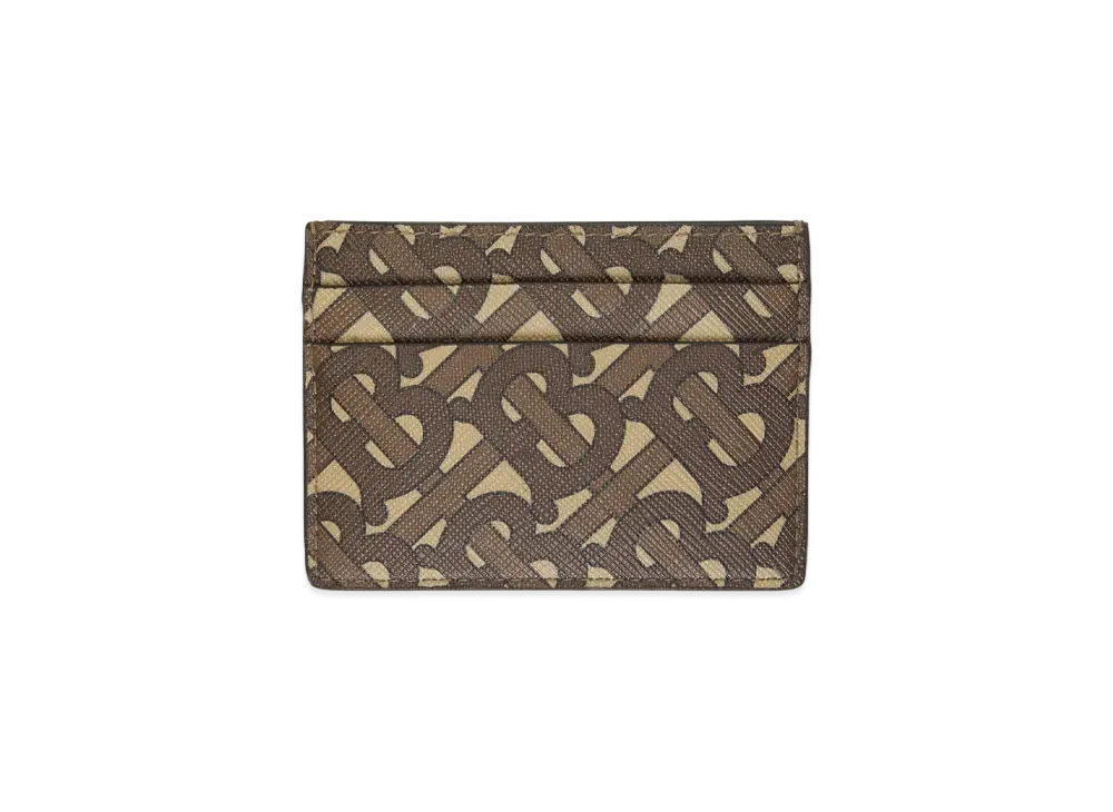 Burberry Monogram Print E-canvas Card Case "Bridle Brown"