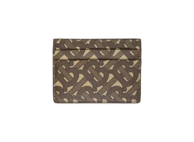 Burberry Monogram Print E-canvas Card Case "Bridle Brown"